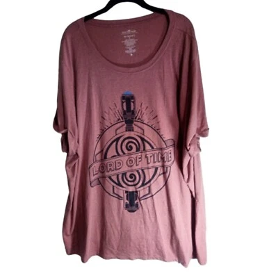 Dr Who Her Universe Lord Of Time T Shirt Top Womens Sz 4 Plus Pink Large Graphic - Image 1 of 4