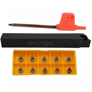 SDACL1212H07 Lathe External Turning Tool Holder +10pcs DCMT070204 Carbide Insert - Picture 1 of 7