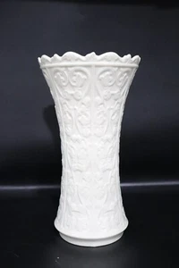 LENOX WENTWORTH 11" PORCELAIN VASE EMBOSSED VINE PATTERN SCALLOPED RIM - Picture 1 of 9