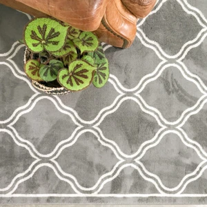 Large Grey Trellis Rugs Popular Living Room Rugs Modern Moroccan Rug 240x330cm - Picture 1 of 6