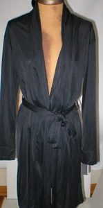 NWT New Designer Natori Short Wrap Robe Womens S Silky Sexy Belt Black Small - Picture 1 of 4
