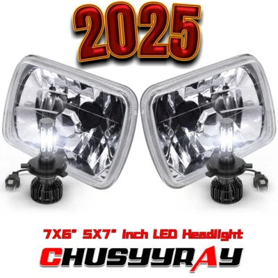 Par de faros LED Halo 5x7" 7x6 pulgadas para camioneta Chevrolet C10 C20 C30 1980-1986 Foto 1 de 4