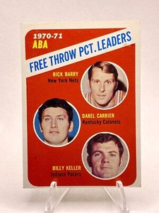 1971 Topps #149 Rick Barry/Darel Carrier/Billy Keller ABA FT % LEADERS