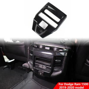 Carbon Fiber Style Rear Armrest Box A/C Outlet Vent Cover Trim For Dodge Ram - Picture 1 of 7