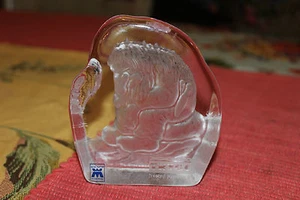 Trygg Magnor Norway Glass Paperweight Nested Kjetting Troll Sitting Down - Picture 1 of 12