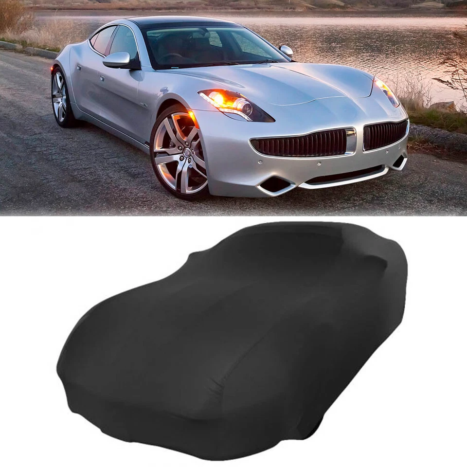 Full Car Cover Stain Stretch Dust-proof Protection Custom Black For Fisker Karma Foto 1 de 4