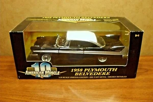 ERTL AMERICAN MUSCLE - 10 YEARS - 1958 PLYMOUTH BELVEDERE 1/18 SCALE DIE-CAST  - Picture 1 of 4