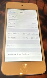 Apple A1574 iPod Touch 6th Gen 32GB Good Used Broken Issues Blue Parts Cracked - Photo 1 sur 4