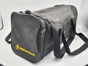 Vintage schwarze Midland Bank Griffin Werbe-Schulter-/Haltetasche 1980er Jahre - Bild 1 von 12