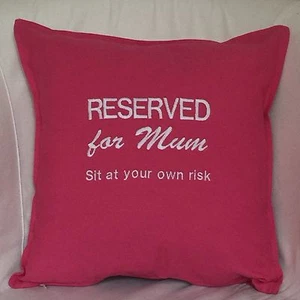 Regalo Cumpleaños Día Madre RESERVADO PARA MAMÁ Cojín Personalizado Bordado 18" - Imagen 1 de 5