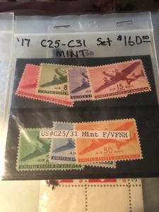 Scott C25 C26 C27 C28 C29 C30 C31 Seven 50 Cent Luftpost postfrisch Briefmarken - Bild 1 von 1