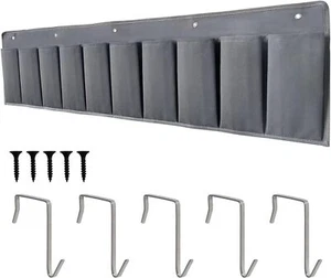 RV Shoe Pockets 10 Heavy Hanging Bedside Storage Medium, Grey - Picture 1 of 7