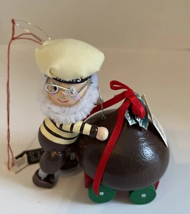 Hersheys Vintage 1992 Kurt Adler Elfo di Natale in legno decorazione bacio caramelle nuovo con scatola - Foto 1 di 5