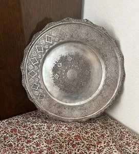 Antique solid silver Tray engraved handmade mark 84 By Master Hosein Parvaresh - Picture 1 of 11