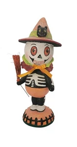 Figura Bobblehead Bruja Esqueleto Halloween Departamento 56 34587 Departamento Escoba - Imagen 1 de 5