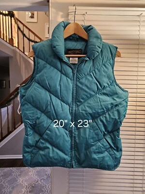 Vintage Womens Eddie Bauer Down Puffer Vest Teal Turqoise Size Small S - Image 1 of 3