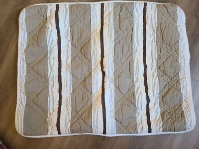 Restoration Hardware "Tan Striped" Quilted Standard Sham - Image 1 of 3