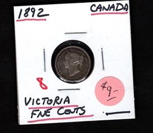 1892- Canada- Victoria Five Cents - Picture 1 of 2