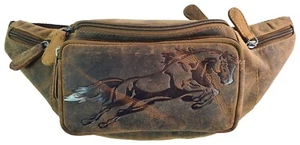 Echt Leder Gürteltasche Bauchtasche Pferd - Reiter Reitsport Galopp - Picture 1 of 4