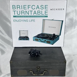 Vinyl Turntable Briefcase Record Player W/ Speakers Suitcase Tested Working - Picture 1 of 14
