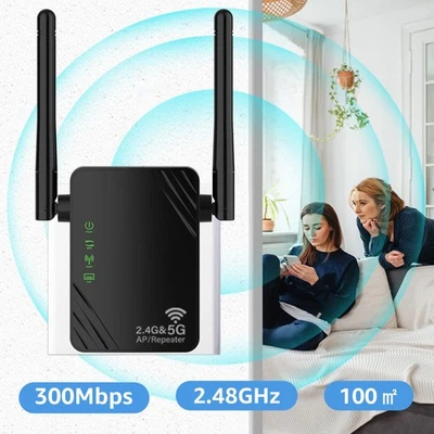 WLAN Verstärker 1200Mbit/s Dualband,WLAN Repeater Extender 4 Modi 2.4GHz & 5GHz. - Bild 1 von 4