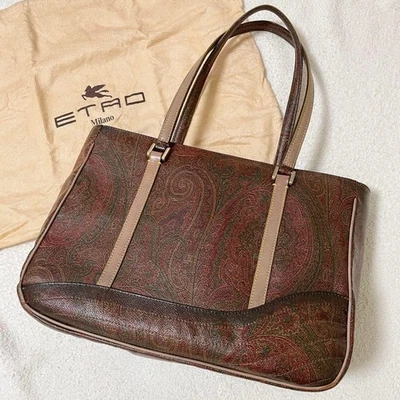 Bolso de Mano ETRO Estampado Paisley, PVC y Cuero, con Bolsa de Almacenamiento, Burdeos Foto 1 de 4