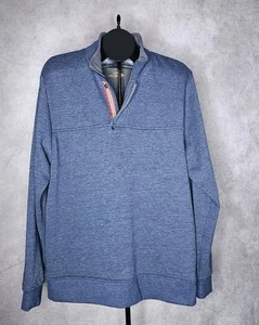 Orvis Men's XL Quarter Zip Pullover  Blue Fleece Lined  - Picture 1 of 10