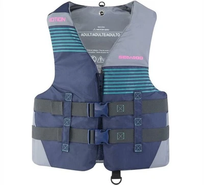 Nuevo chaleco salvavidas Sea-Doo OEM para mujer pequeño azul marino movimiento PDF, 2868030489 Foto 1 de 4
