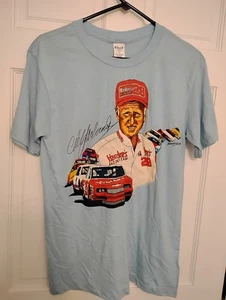 Vintage Cale Yarborough  Large Blue T-shirt NASCAR #28 Hardees Racing Team - Picture 1 of 5