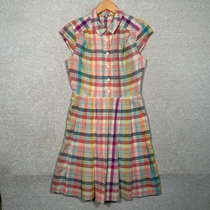 Great Plain Summer Women’s Midi Dress Shirt Style Size Small Cap Sleeve Pleated - Picture 1 of 9