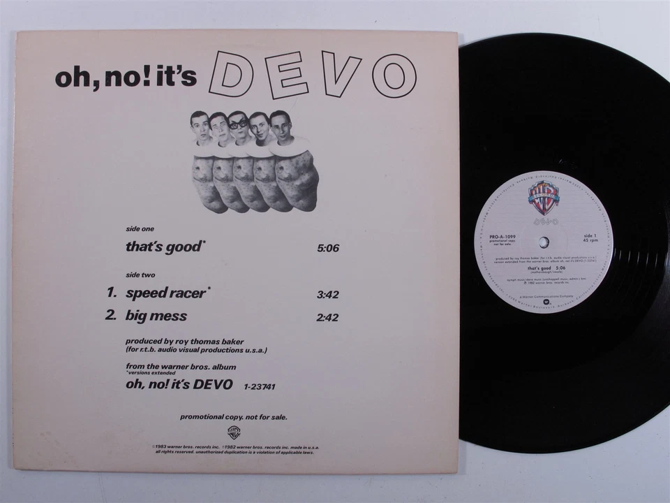 DEVO That's Good WARNER BROS 12" VG+ 45rpm promo z - Image 1 of 2