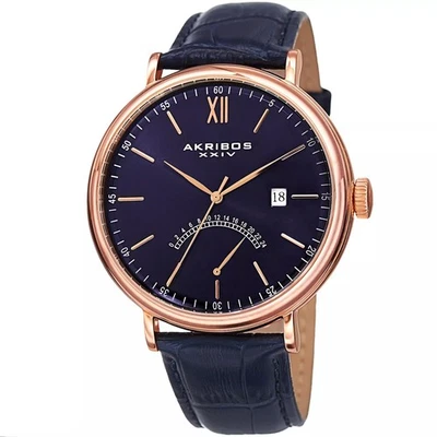 Reloj para hombre Akribos XXIV AK845RGBU fecha GMT retrógrado rosa azul acero inoxidable Foto 1 de 4