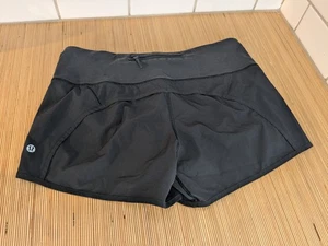 Lululemon Run Times Shorts Womens Sz 6 Black Active Athletic 4” Inseam - Imagen 1 de 9