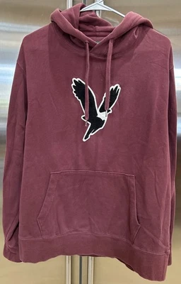 Sudadera con capucha American Eagle borgoña para hombre con logotipo de águila talla grande usada en excelente estado Foto 1 de 4