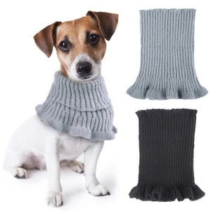 Knitted Elastic Pet Scarf Neck Warmer For Dogs Cats High Quality Cotton - Picture 1 of 14