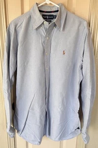 Ralph Lauren Mens Lg Blue Classic Fit Full Button Long Sleeve Shirt  - Picture 1 of 5