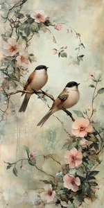 Chinese Style Flower and Bird Oil Painting Home Decor Wall Art Printed on Canvas - Picture 1 of 8