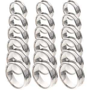 Anillos en blanco para hombre de acero de titanio de 18 piezas para hacer medidores - Imagen 1 de 12