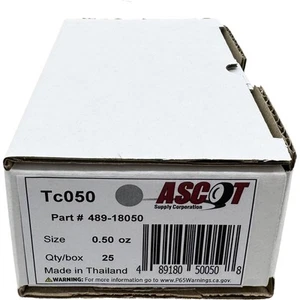 Ascot T Style Coated Lead Clip-On Wheel Weight .50oz - Box of 25 - Picture 1 of 1