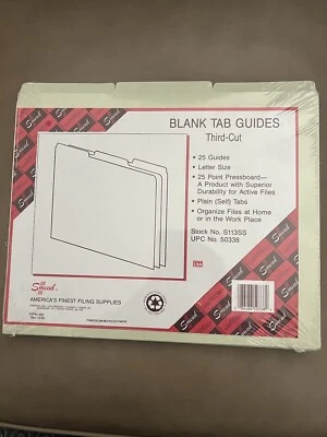 Smead Blank Tab Guide Set, 1/3-Cut Top Tab - Image 1 of 2