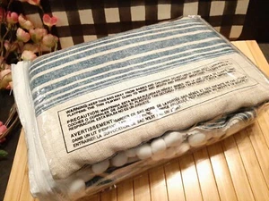 Tovaglia di lino DriftAway tela ~ Chris Pom Pom Jeans righe blu navy ~ 54" x 102" - Foto 1 di 5