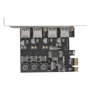 UK- U3V04S+ 4 Port USB 3.0 PCIe Expansion Card PCI Express USB Hub Adapter - Photo 1/10