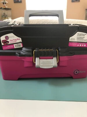 CREATIVE OPTIONS COP620275  ORGANIZER BOX TWO TRAY MAGENTA GY No Tray - Image 1 of 4