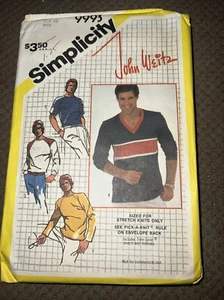 Simplicity 9993 Pattern Mens Stretch Knit Pullover Top Size 40 Uncut - Picture 1 of 3