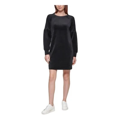 MARC Нью-Йорк женщин эластичной бархата воздушный шар рукав черный платье размер L - Изображение 1 из 3