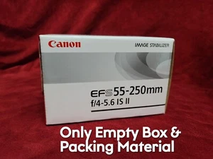 CANON EFS EF-S 55-250 MM F/4-5.6 IS II BILDSTABILISATOR KAMERA OBJEKTIV. (LEERKARTON) - Bild 1 von 8