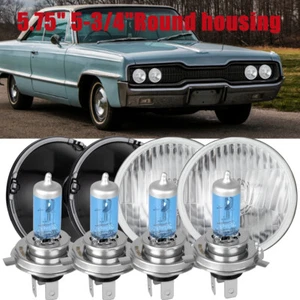 For GMC C15/C1500 Pickup C2500 Suburban 5.75"Round Led Headlight H4 Halogen Lamp - Picture 1 of 19