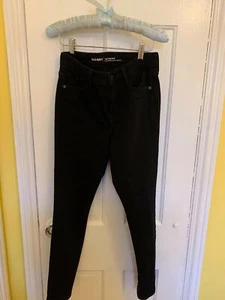 Old Navy Rockstar Ladies Black Jeans- sz 6- Black skinny/stretch - Picture 1 of 5