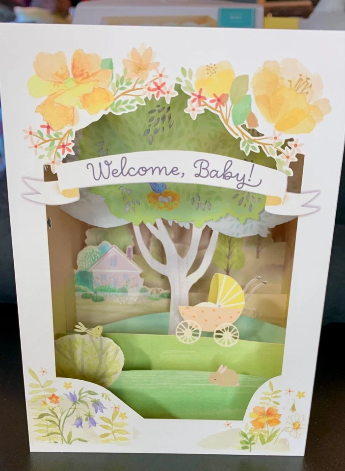 Hallmark Paper Wonder Felicitaciones Nuevo Cochecito de Bebé 3D Escena Bienvenido Bebé Foto 1 de 4