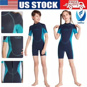 Vofiw Kids Wetsuit Neoprene Shorty Back Zip Suit Surf Scuba Snorkeling Dive Suit - Picture 1 of 12